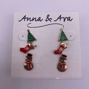 4/$20 Anna & Ava Set of Christmas Earrings
